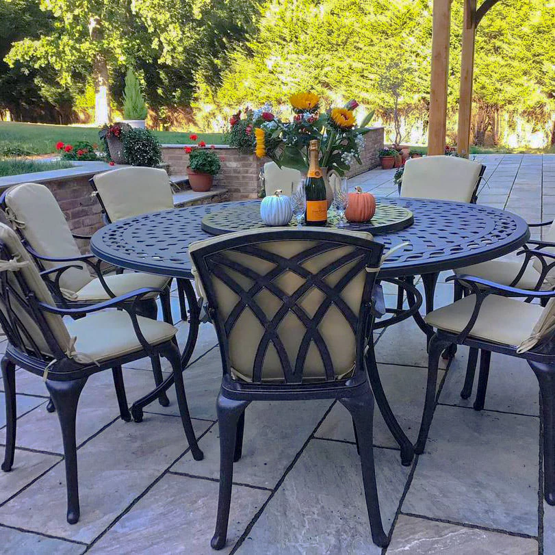 Olivia Table 10 Seater Set - Antique Bronze - Image 6
