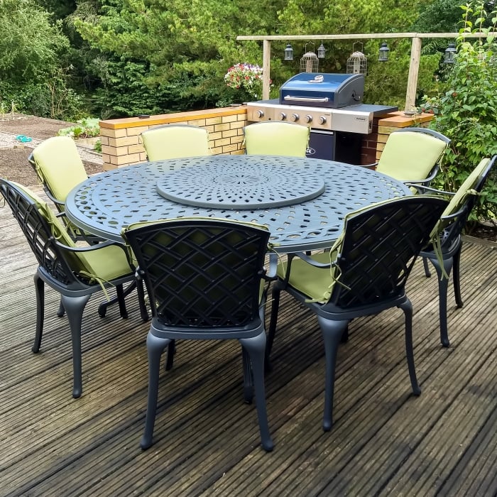 Olivia Table 10 Seater Set - Slate - Image 3