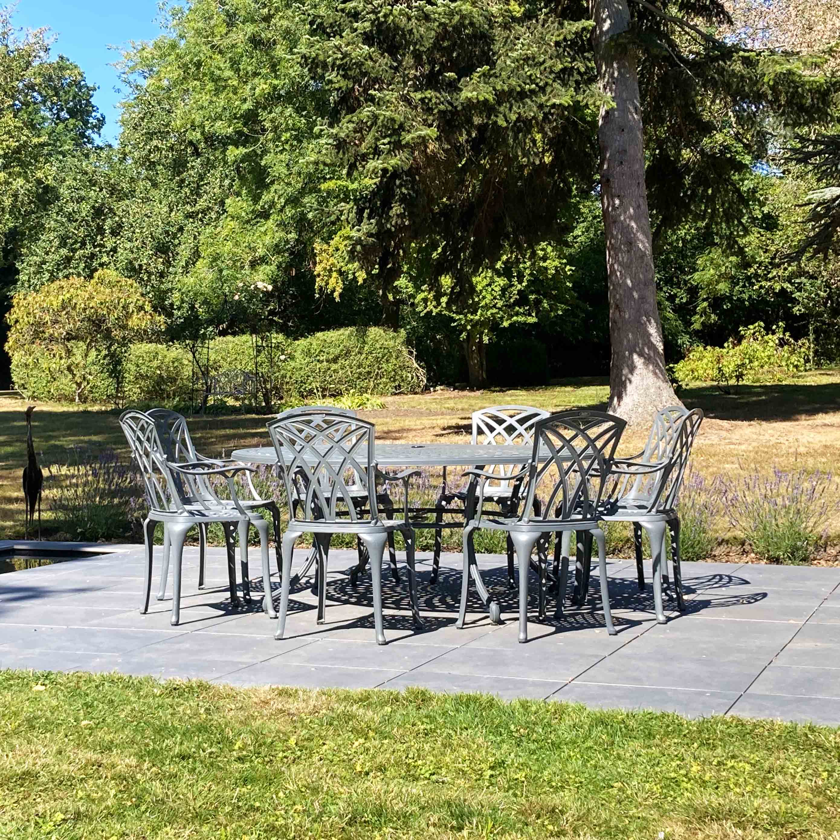 Olivia Table 10 Seater Set - Slate - Image 4
