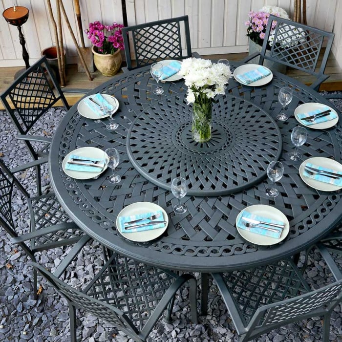 Olivia Table 10 Seater Set - Slate - Image 5
