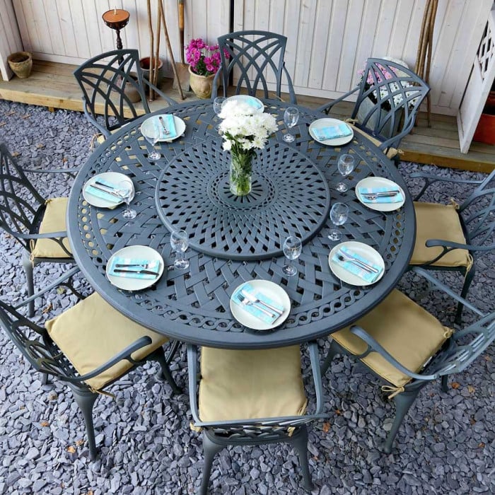 Olivia Table 10 Seater Set - Slate - Image 8