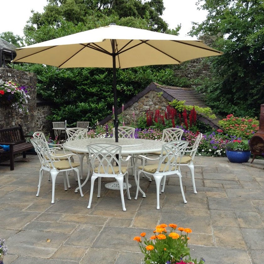 Olivia Table 10 Seater Set - White - Image 3