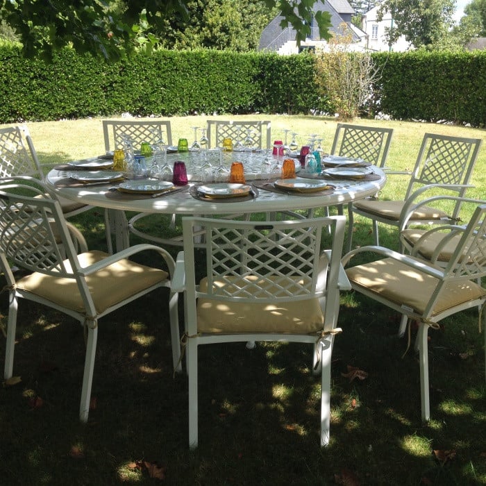 Olivia Table 10 Seater Set - White - Image 5