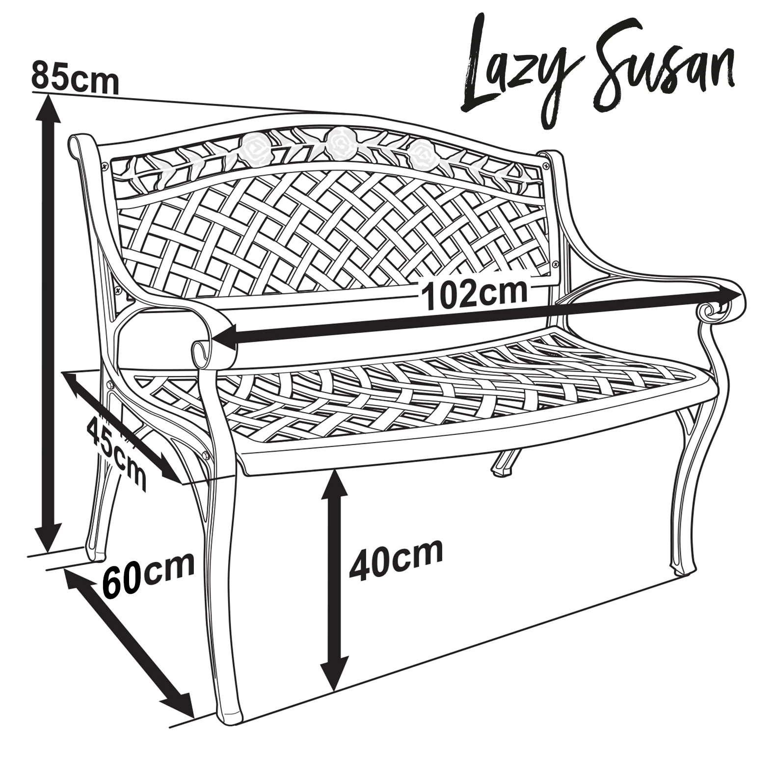 Rose Bench Set - White - Image 15