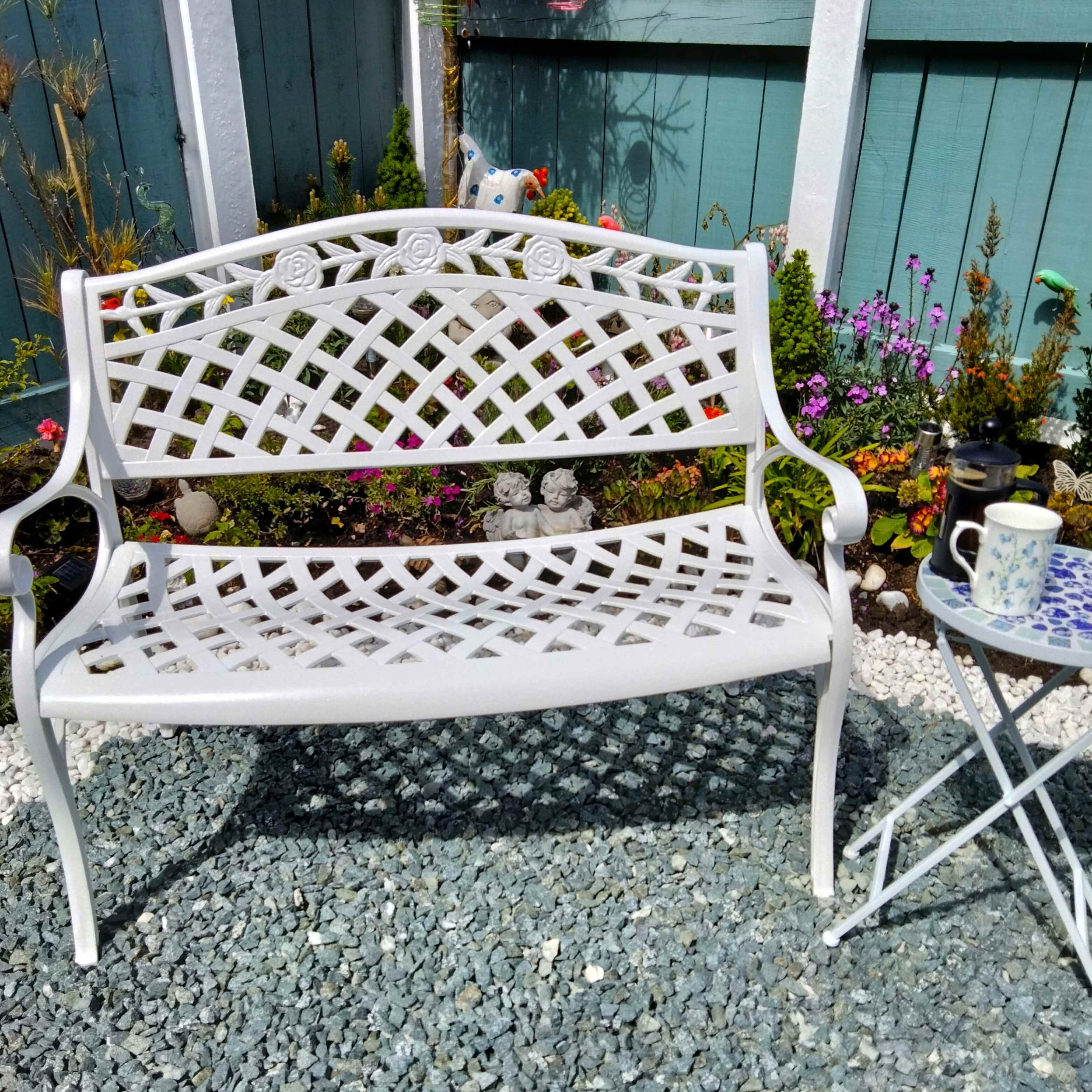 Rose Bench Set - White - Image 4