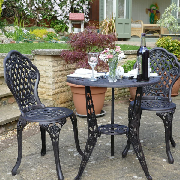 Rose Bistro 2 Seater Set - Antique Bronze - Image 2