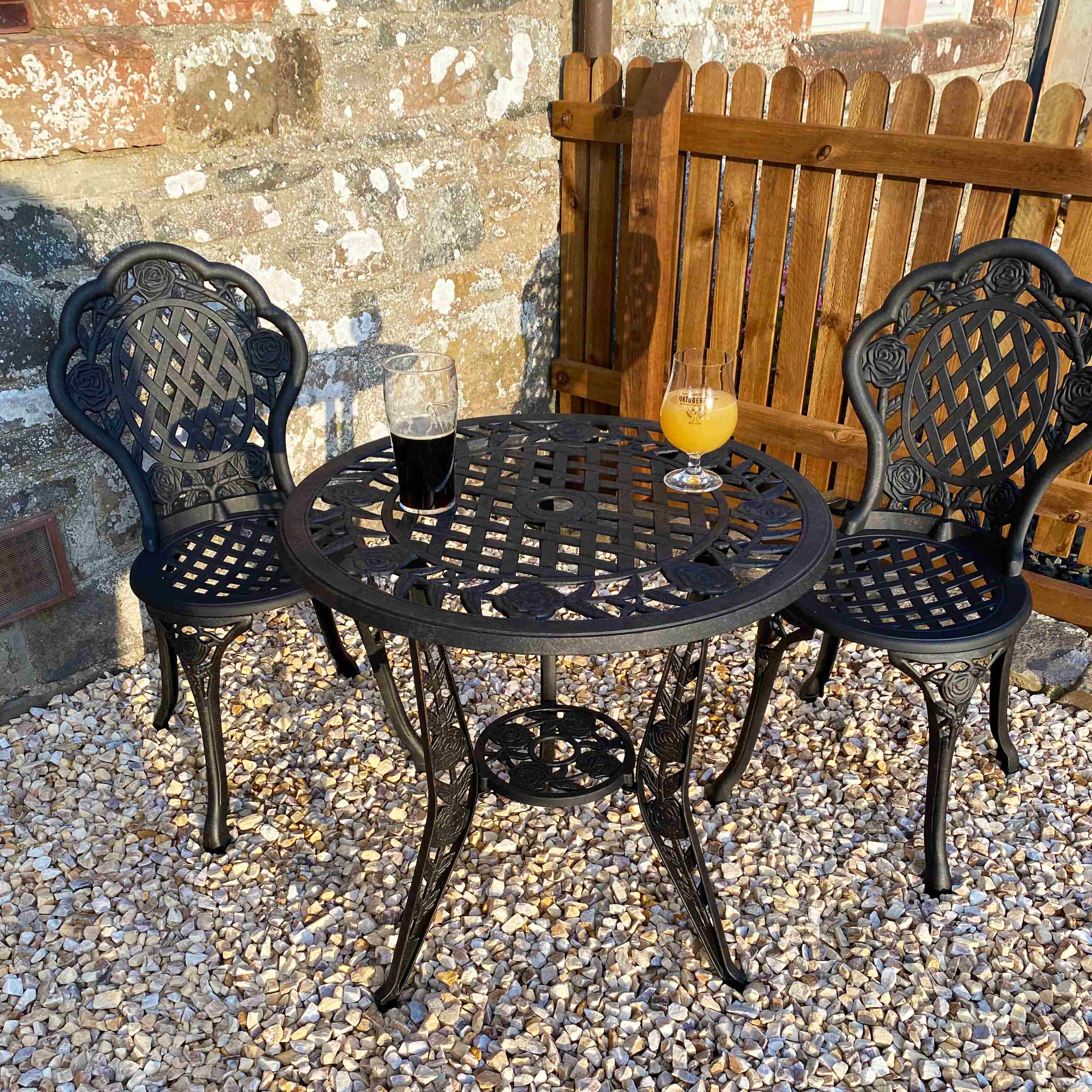 Rose Bistro 2 Seater Set - Antique Bronze - Image 5