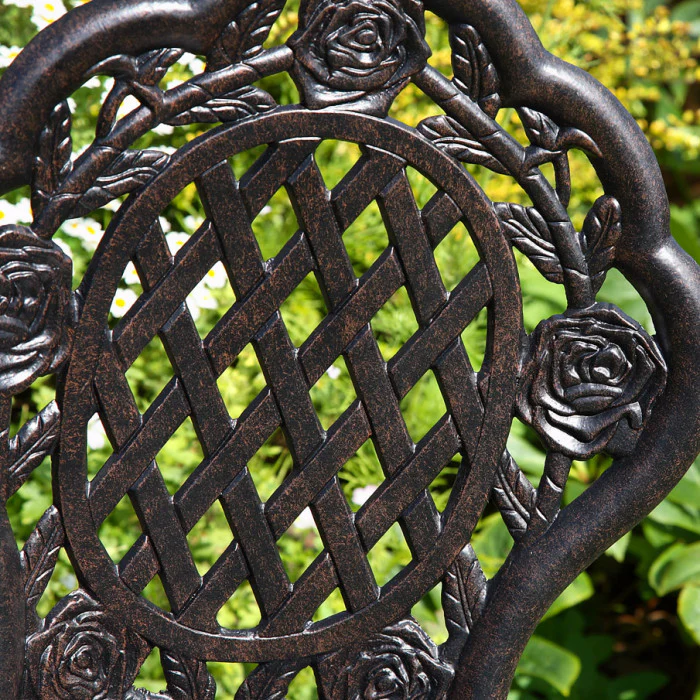 Rose Bistro 2 Seater Set - Antique Bronze - Image 8