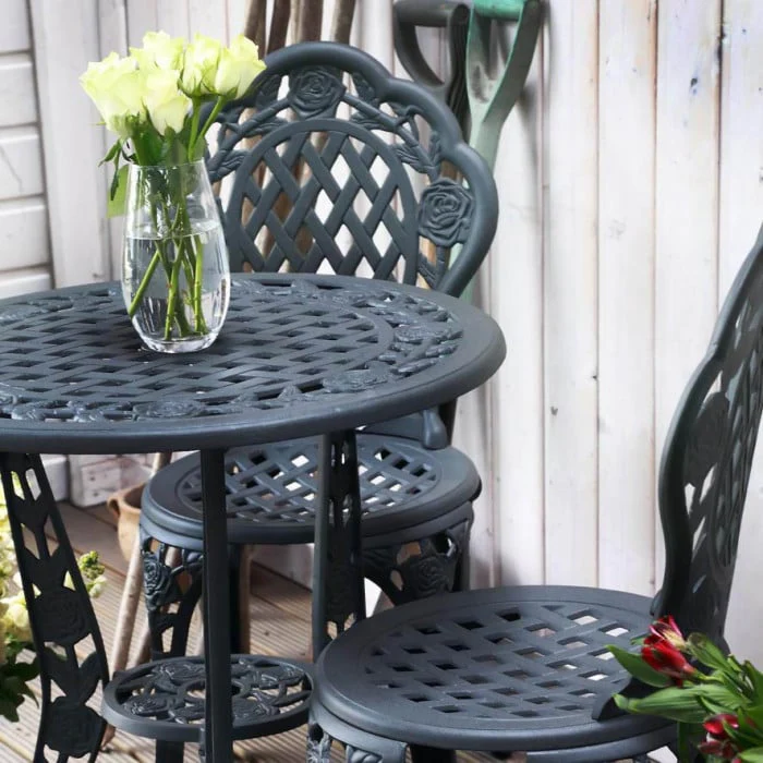 Rose Bistro 2 Seater Set - Slate - Image 2