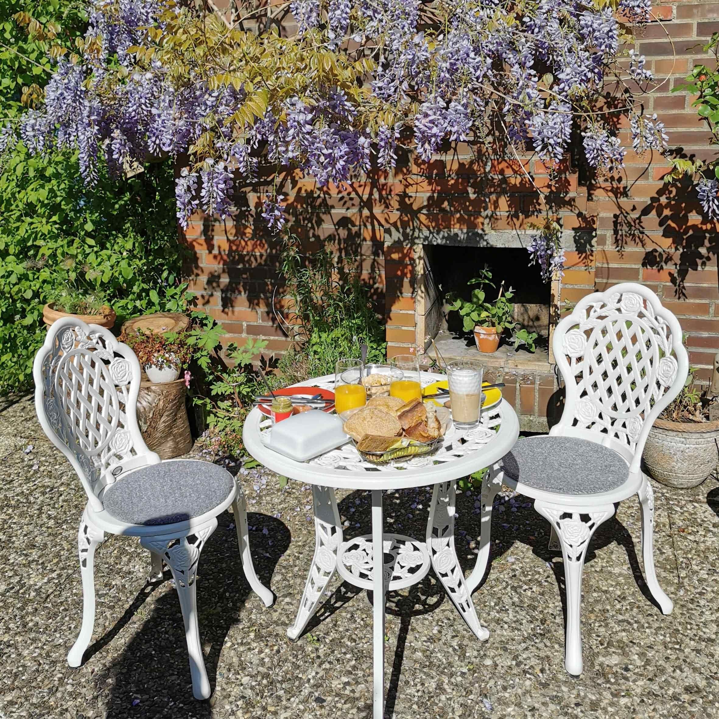 Rose Bistro 2 Seater Set - White