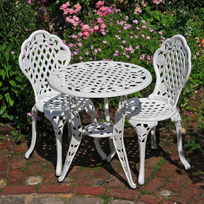 Rose Bistro 2 Seater Set - White - Image 2