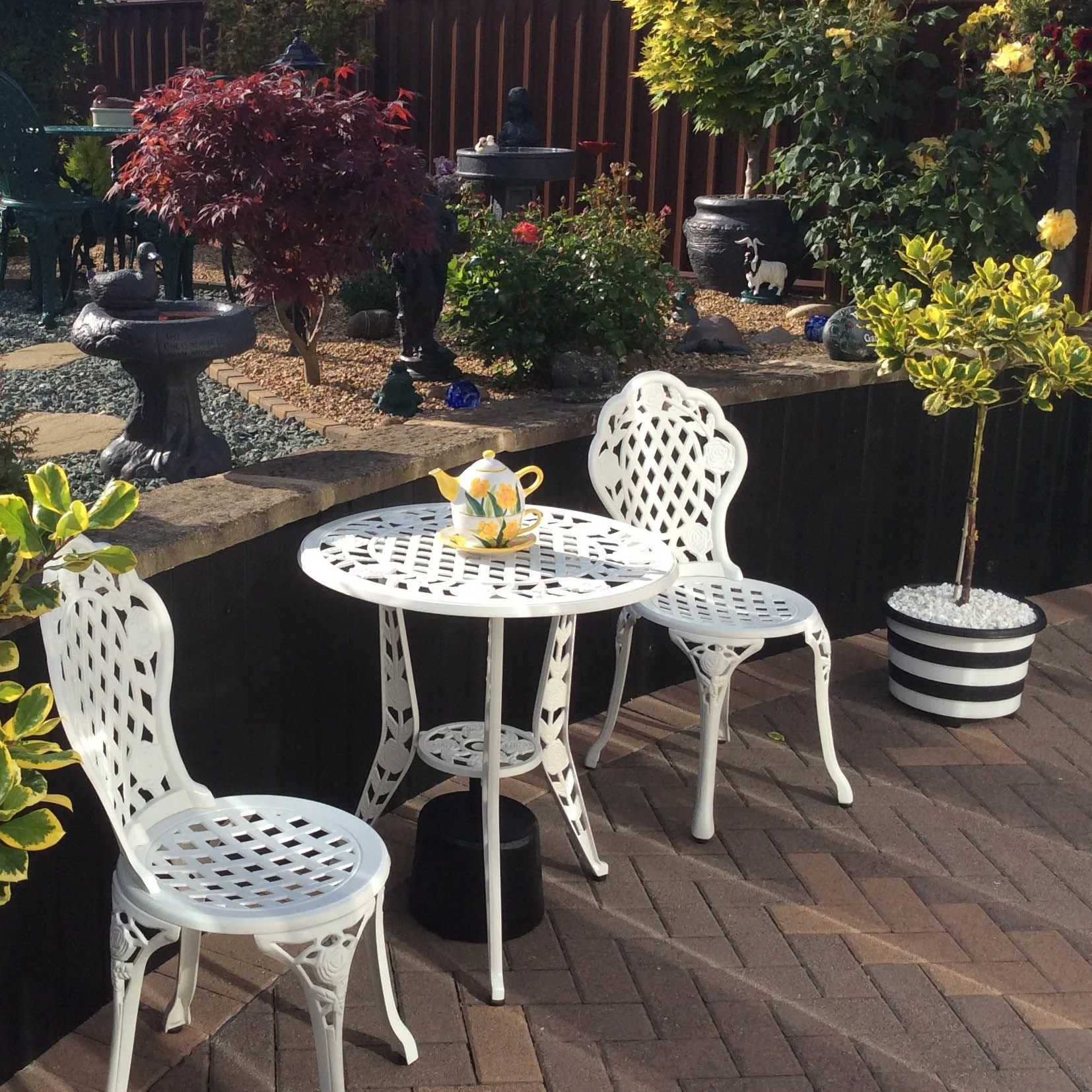 Rose Bistro 2 Seater Set - White - Image 4