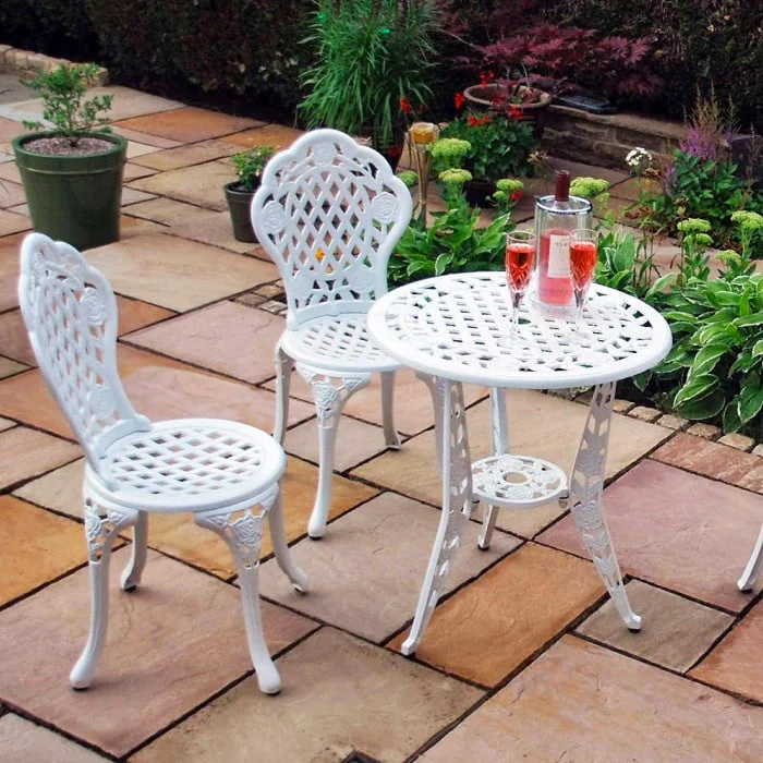 Rose Bistro 2 Seater Set - White - Image 5