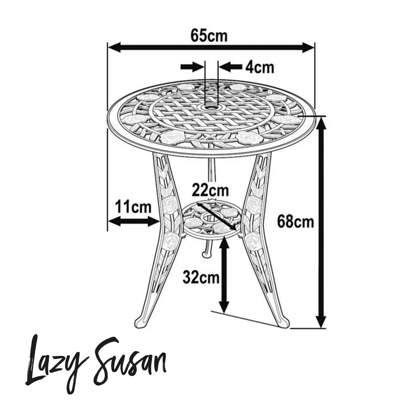 Rose Bistro Table - Slate - Image 4