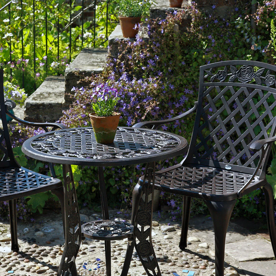 Rose Table 2 Seater Set - Antique Bronze - Image 13