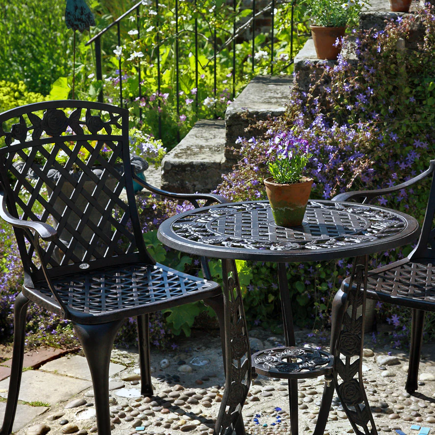 Rose Table 2 Seater Set - Antique Bronze - Image 2