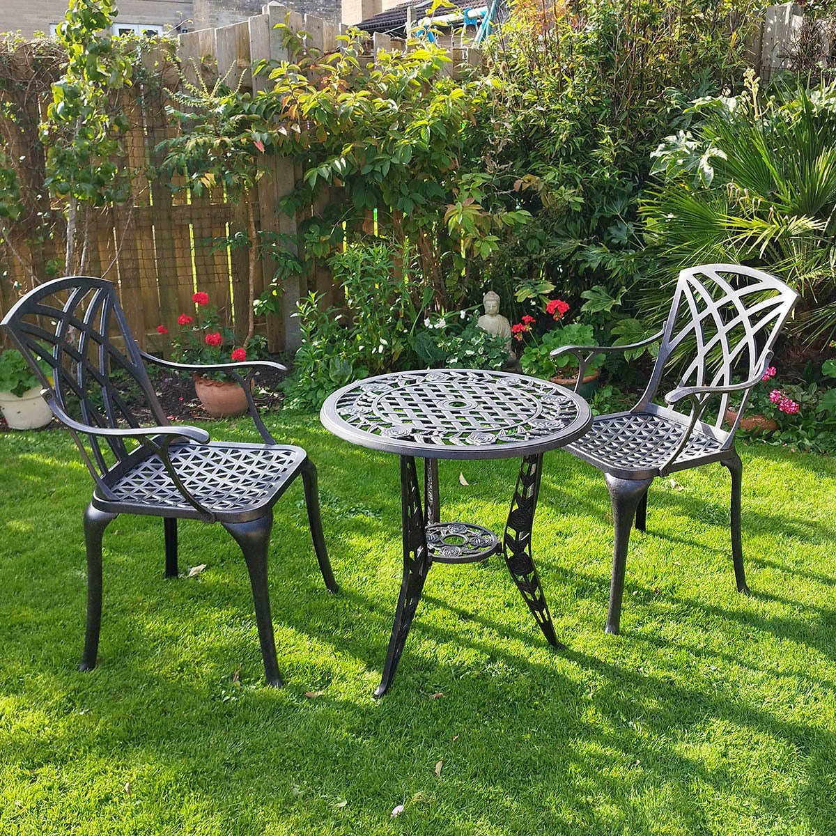 Rose Table 2 Seater Set - Antique Bronze - Image 8