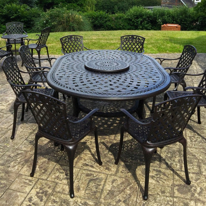 Rosemary Table 10 Seater Set - Antique Bronze - Image 10