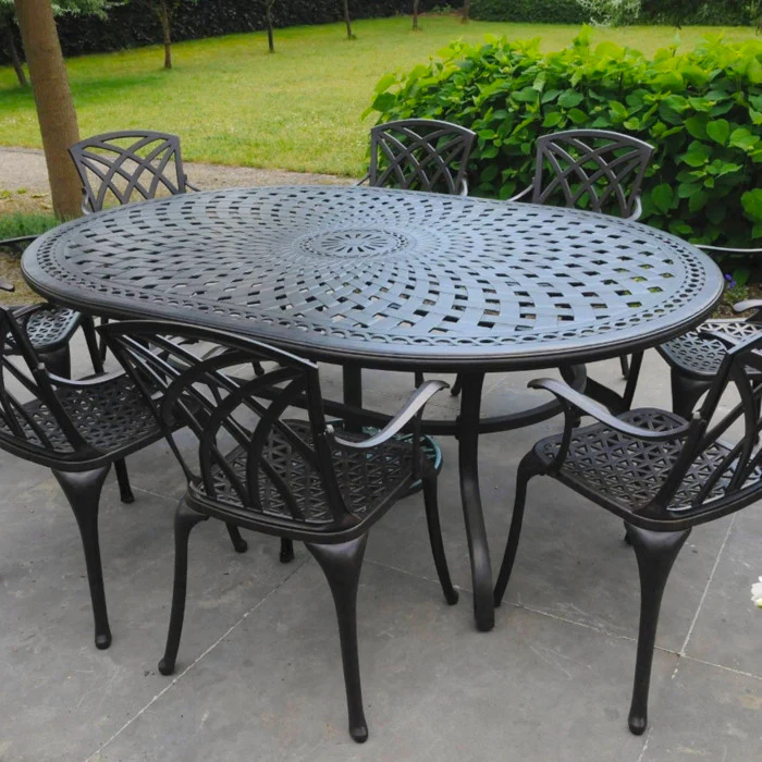Rosemary Table 10 Seater Set - Antique Bronze - Image 6