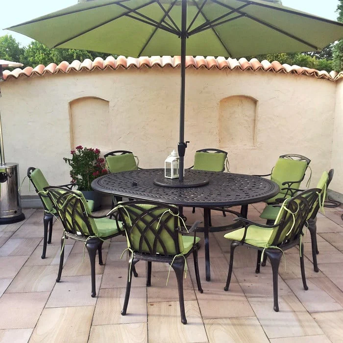 Rosemary Table 10 Seater Set - Antique Bronze - Image 7