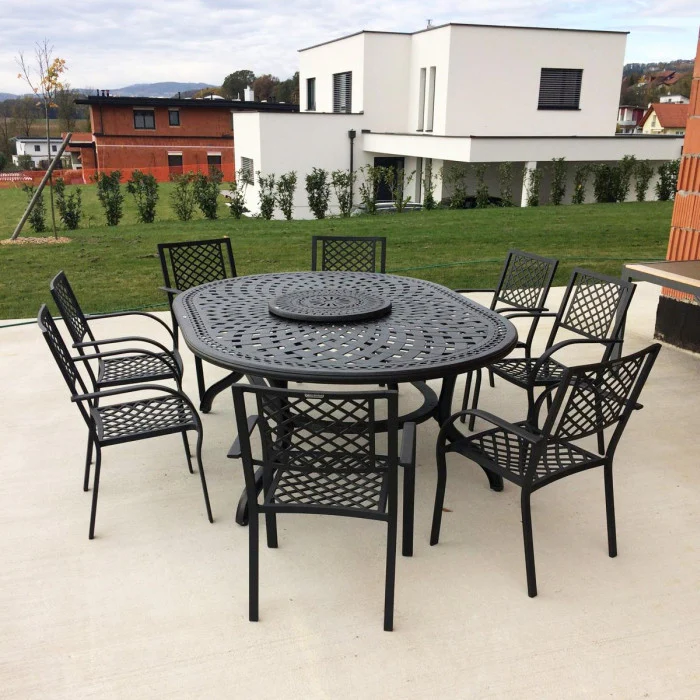 Rosemary Table 10 Seater Set - Antique Bronze - Image 9