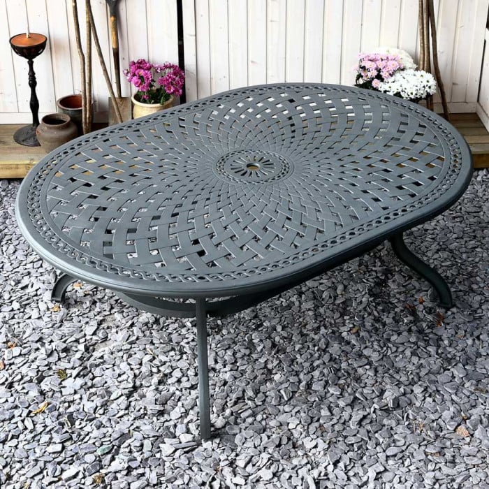 Rosemary Table 10 Seater Set - Slate - Image 11