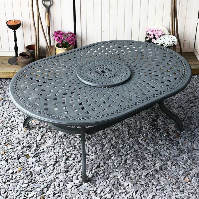 Rosemary Table 10 Seater Set - Slate - Image 12
