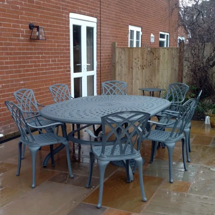 Rosemary Table 10 Seater Set - Slate - Image 3