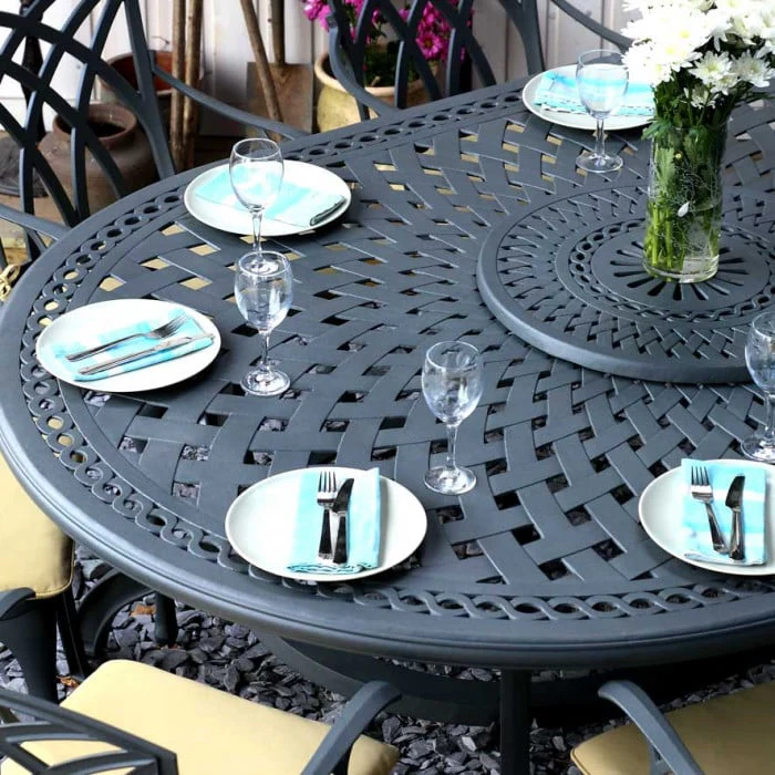 Rosemary Table 10 Seater Set - Slate - Image 6