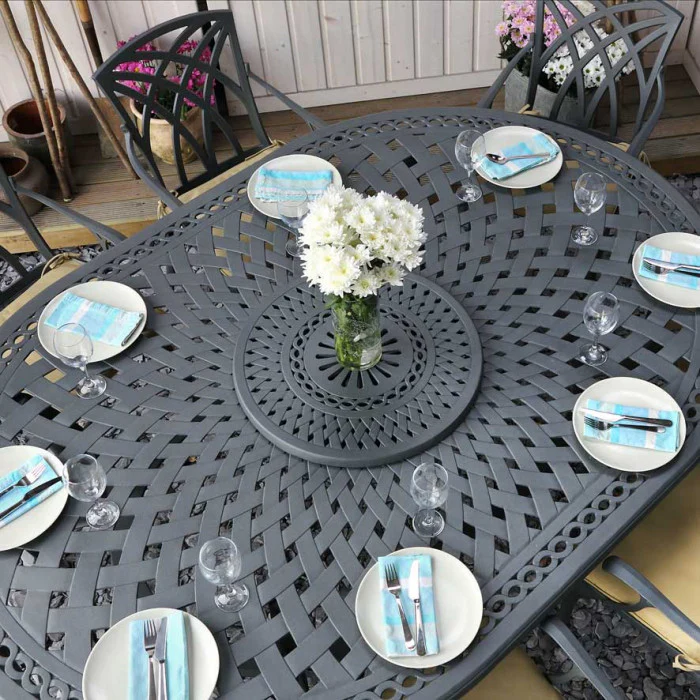 Rosemary Table 10 Seater Set - Slate - Image 7