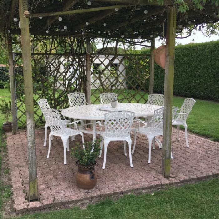 Rosemary Table 10 Seater Set - White - Image 3