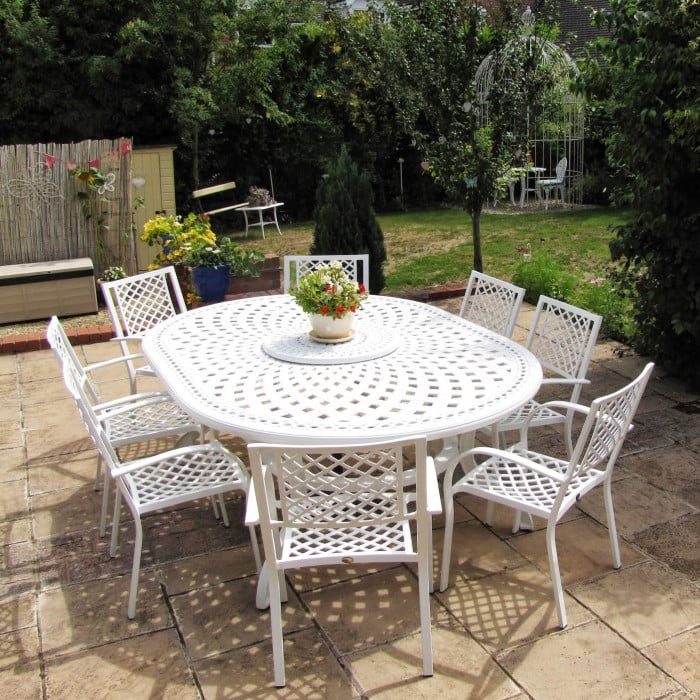 Rosemary Table 10 Seater Set - White - Image 4