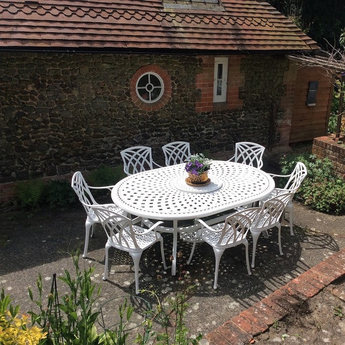 Rosemary Table 10 Seater Set - White - Image 5