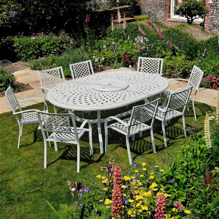 Rosemary Table 10 Seater Set - White - Image 6
