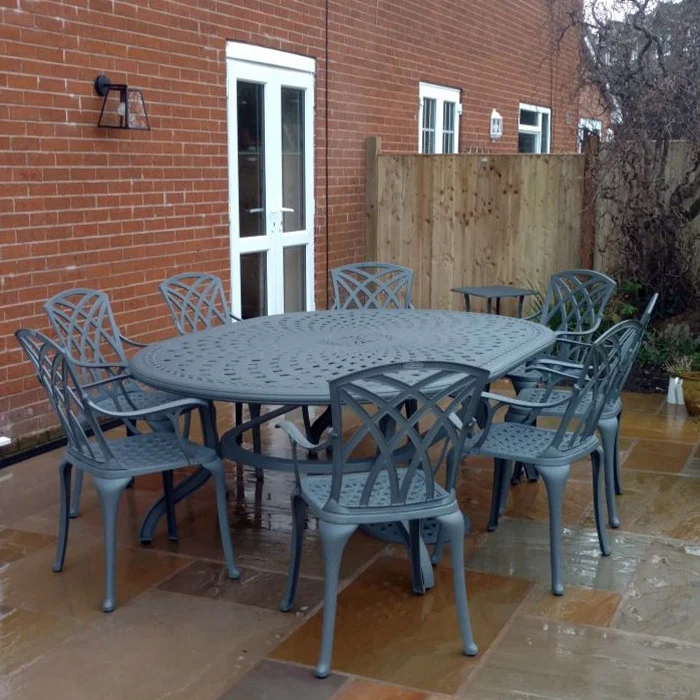 Rosemary Table 8 Seater Set - Slate - Image 10