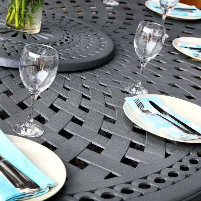 Rosemary Table 8 Seater Set - Slate - Image 8