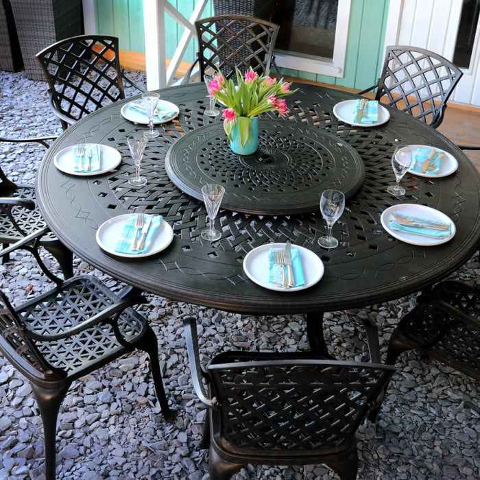 Rosie Table 10 Seater Set - Antique Bronze - Image 3