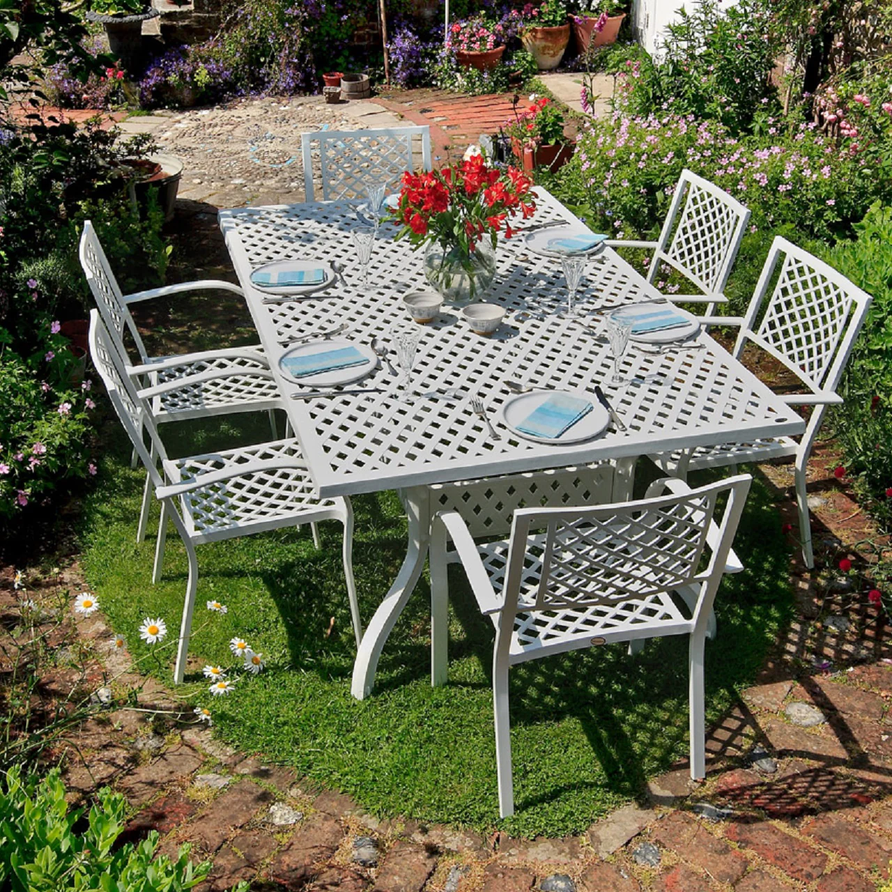 Sophia Table 14 Seater Set - White - Image 2