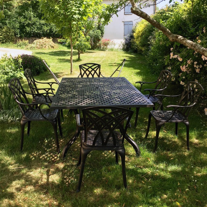 Sophia Table 6 Seater Set - Antique Bronze - Image 8