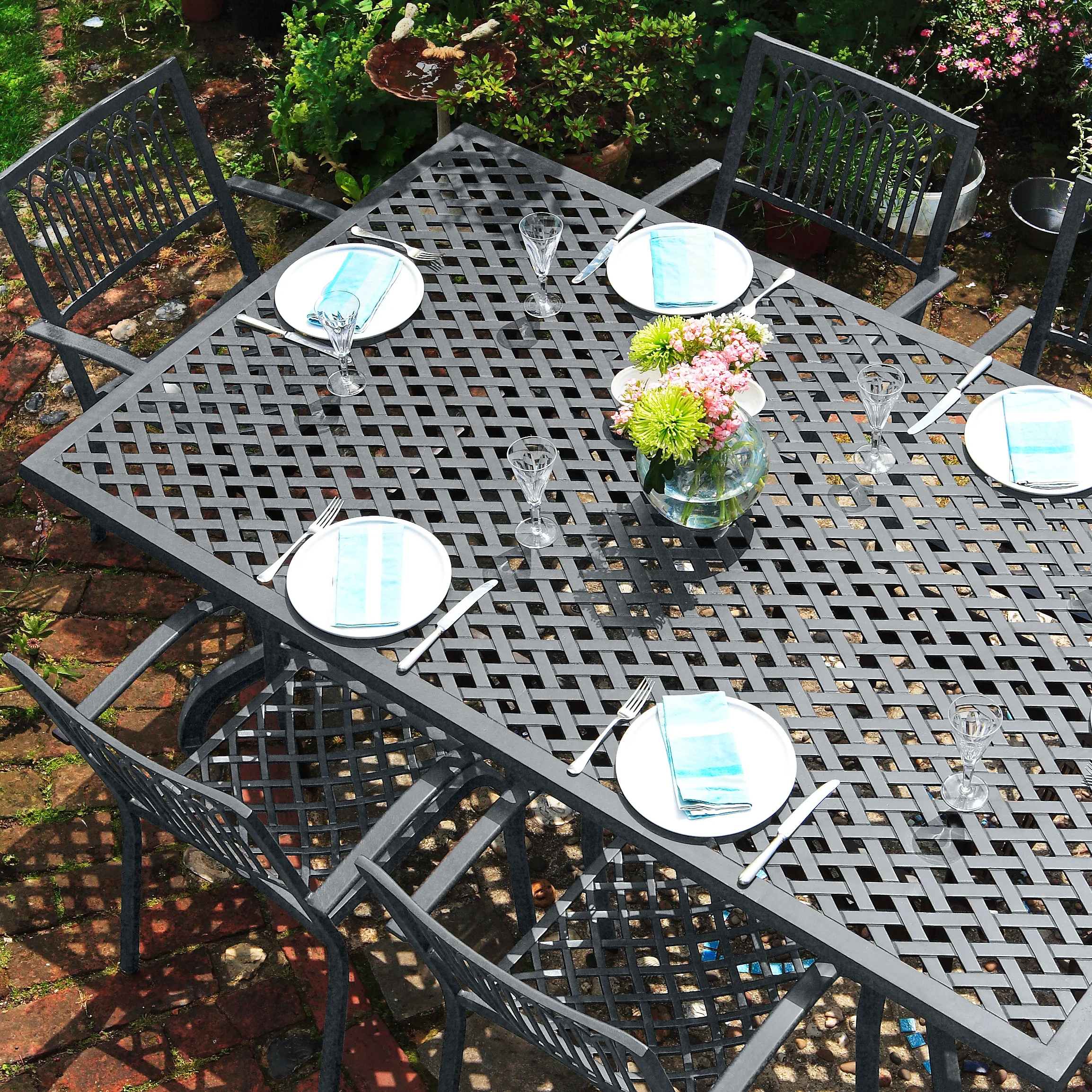 Sophia Table 6 Seater Set - Slate Grey - Image 7