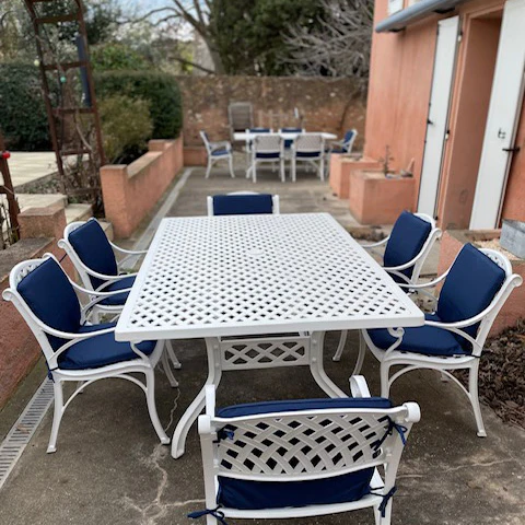 Sophia Table 6 Seater Set - White - Image 10