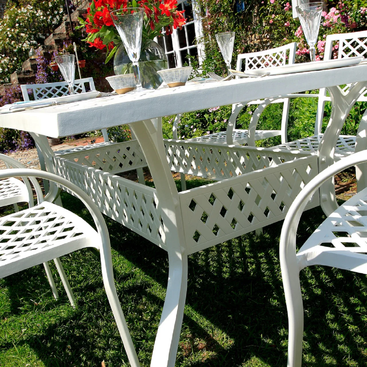 Sophia Table 6 Seater Set - White - Image 7