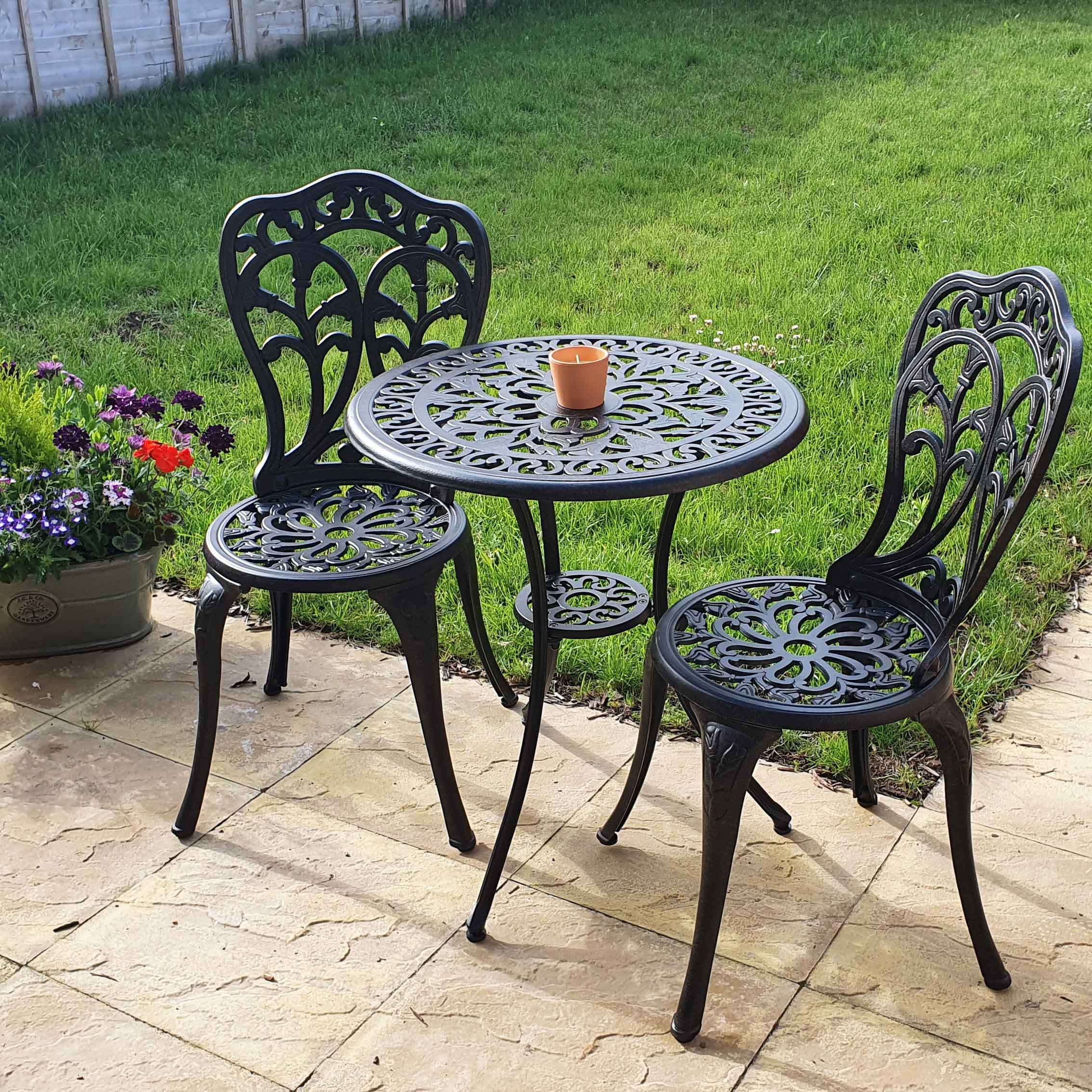 Tulip Bistro 2 Seater Set - Antique Bronze - Image 11