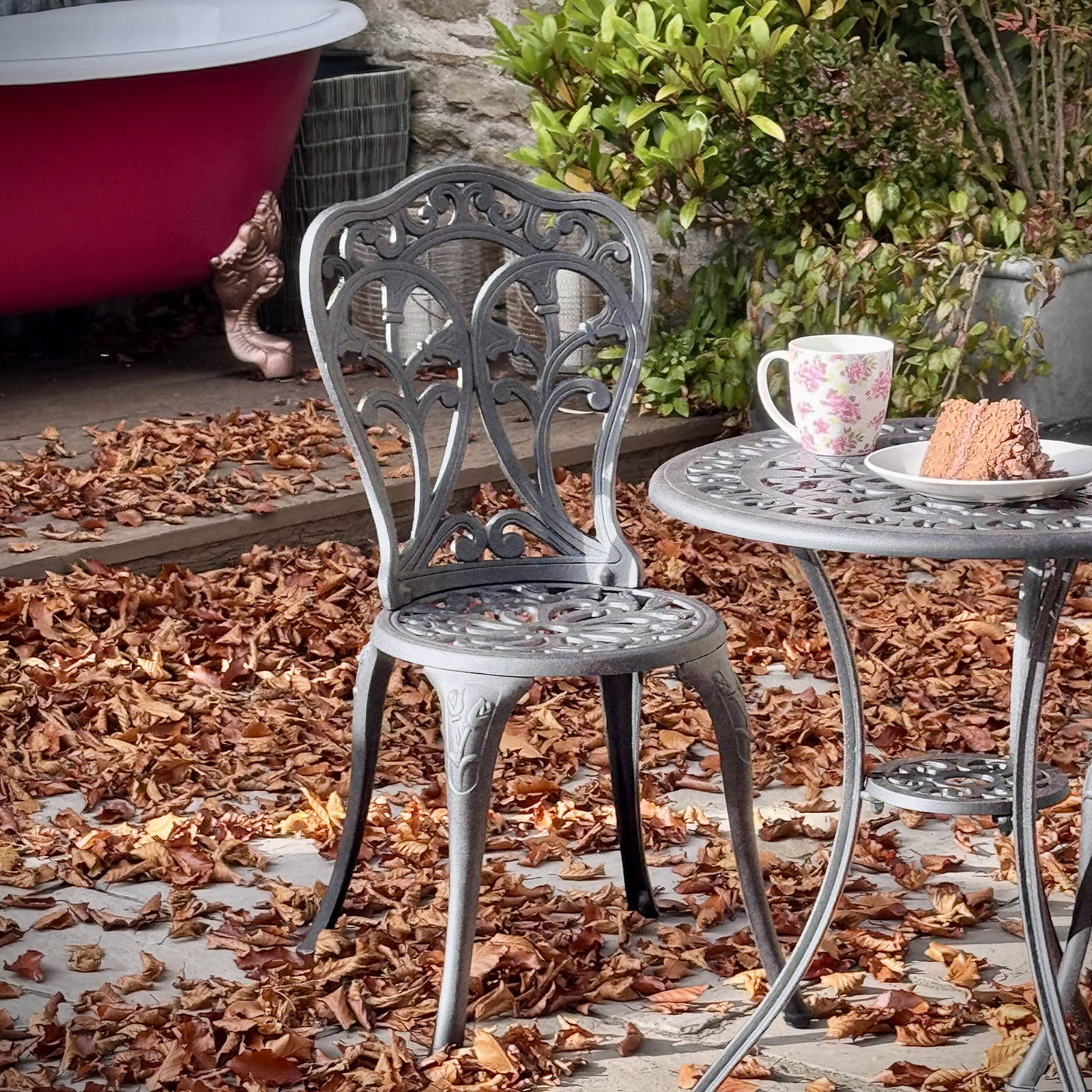 Tulip Bistro 2 Seater Set - Slate - Image 2