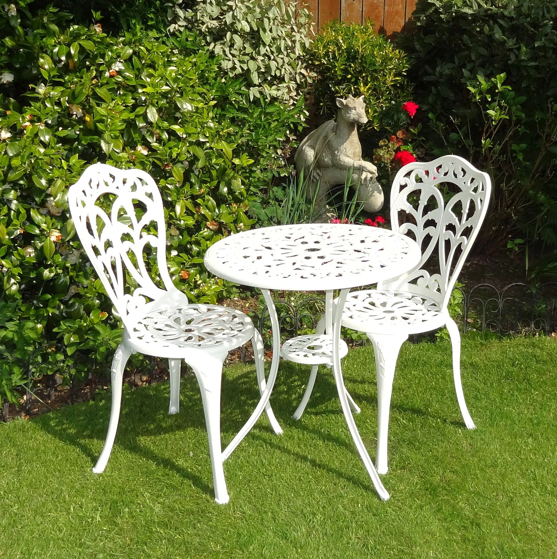 Tulip Bistro 2 Seater Set - White - Image 4