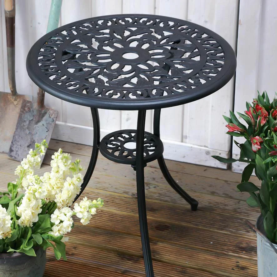 Tulip Bistro Table 2 Seater Set - Antique Bronze - Image 4