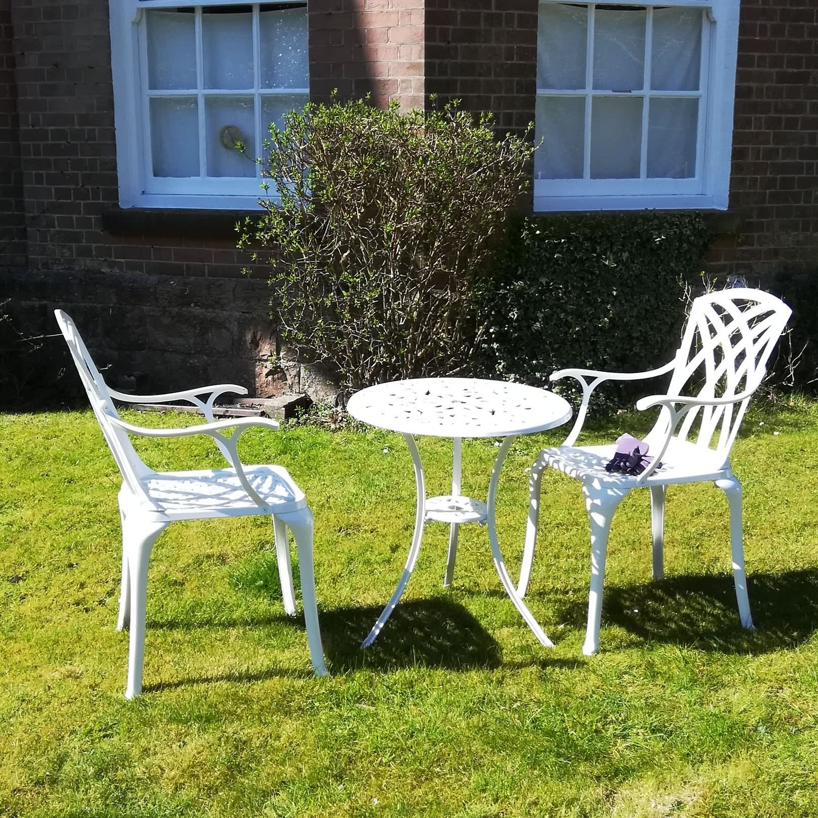 Tulip Bistro Table 2 Seater Set - White - Image 12