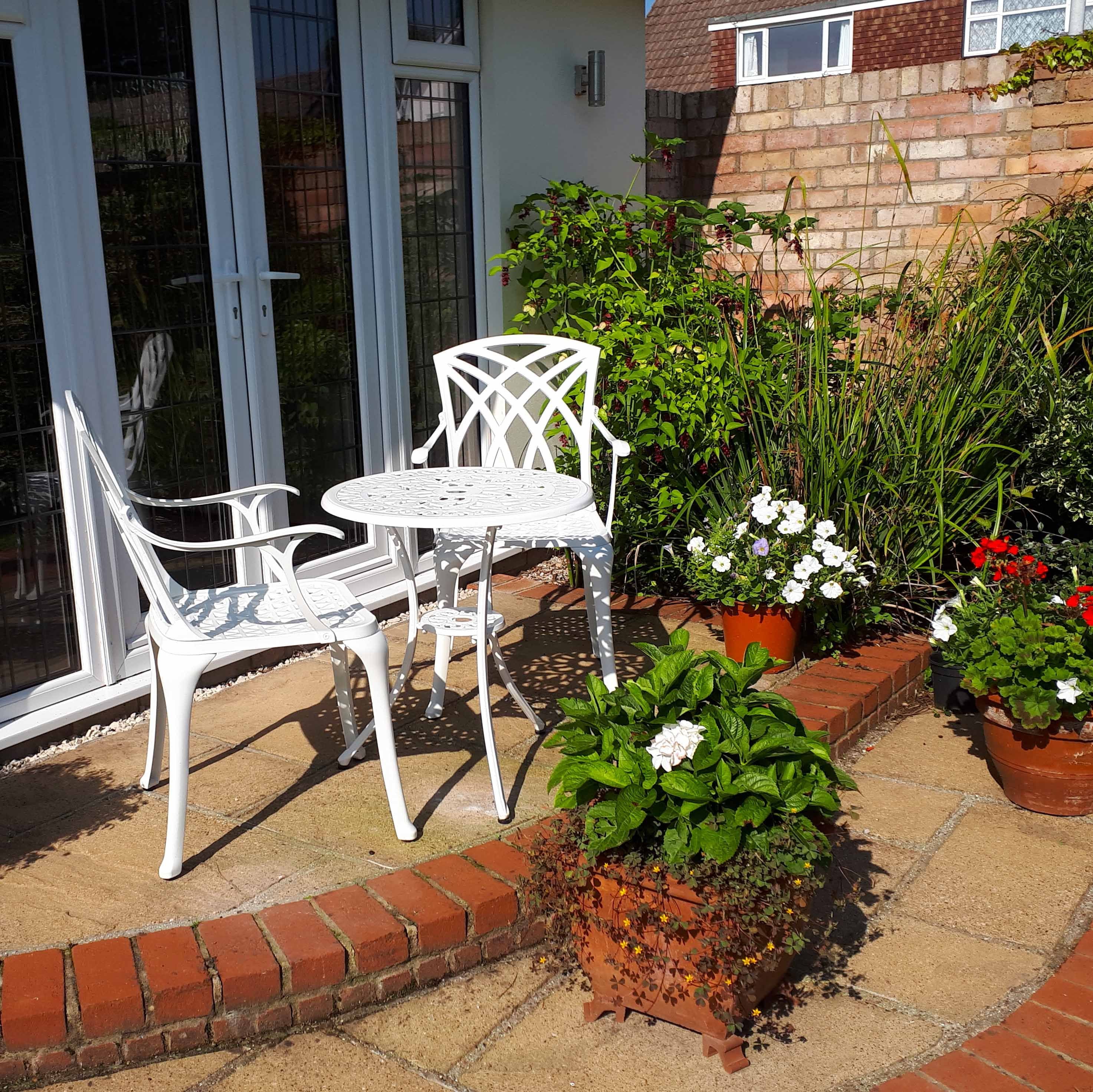 Tulip Bistro Table 2 Seater Set - White - Image 2