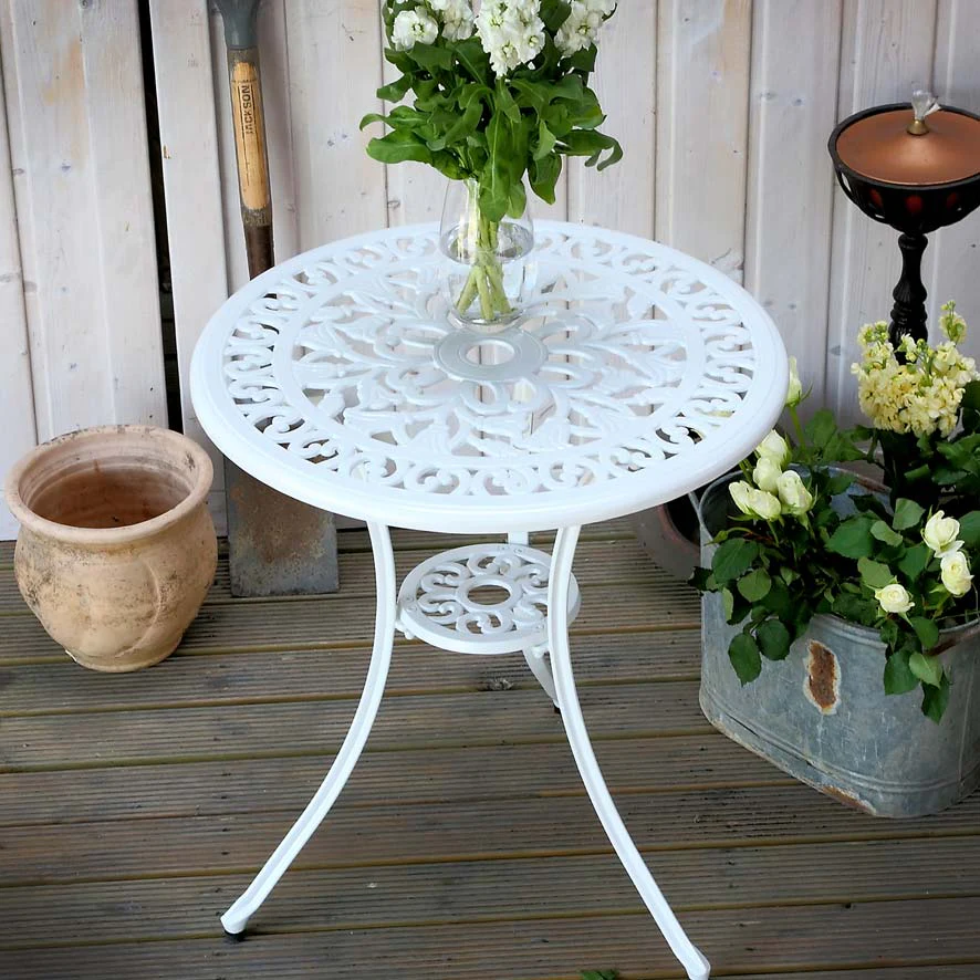 Tulip Bistro Table 2 Seater Set - White - Image 5