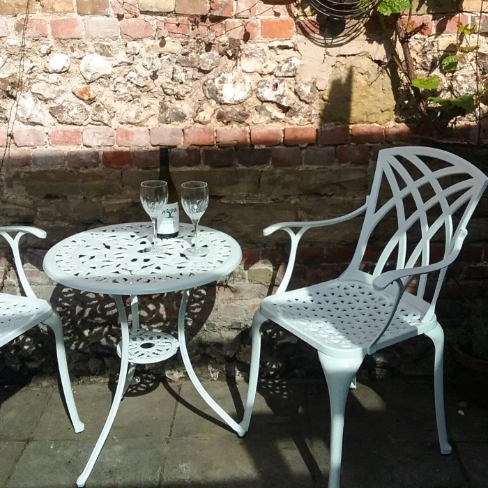 Tulip Bistro Table 2 Seater Set - White - Image 7